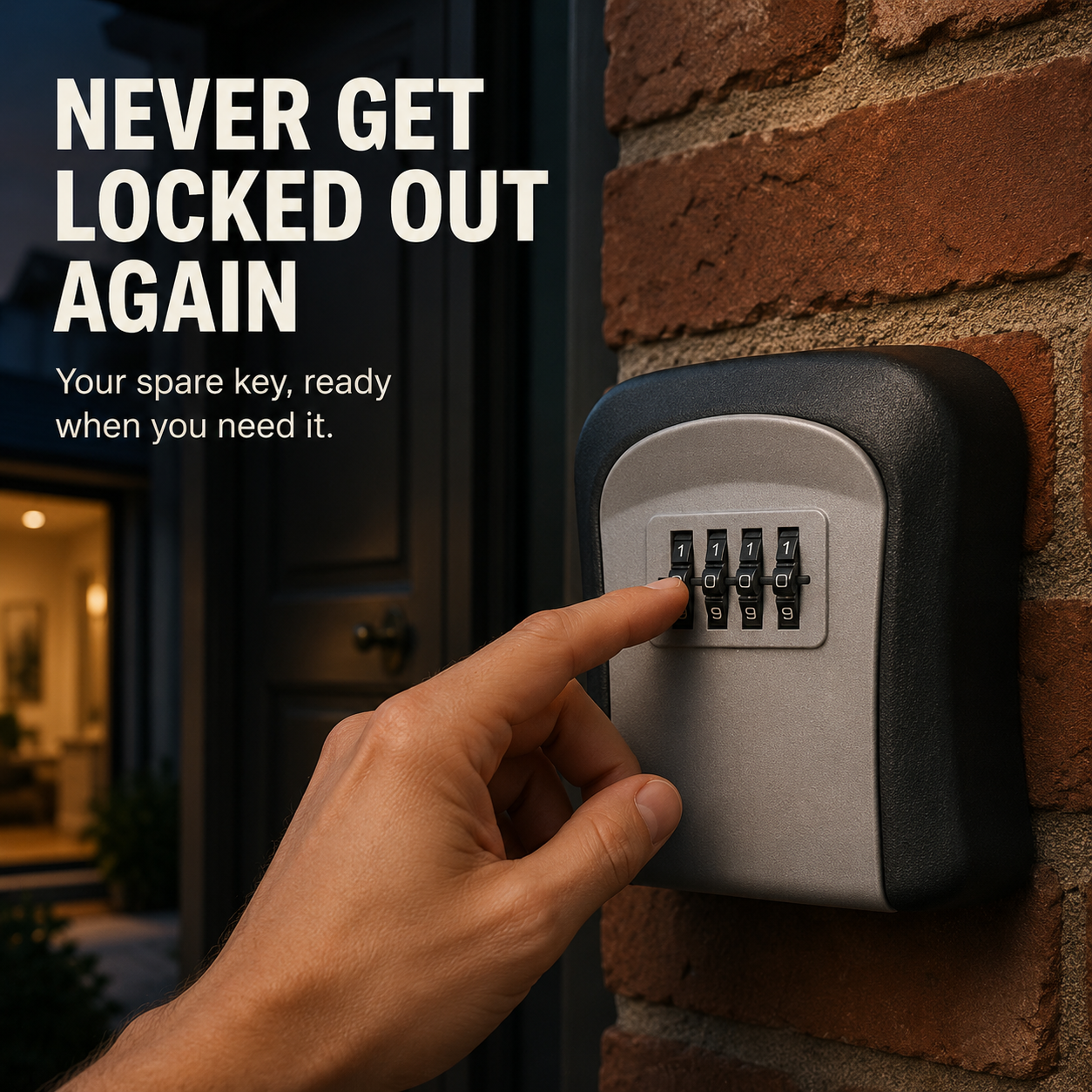 Using a combination key lock box next to a home entrance