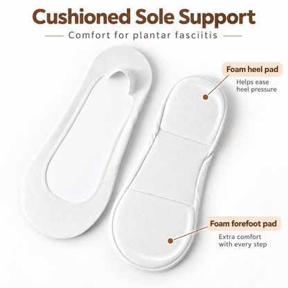 🧦 Cushioned No-Show Socks with Padded Support for Everyday Walking Comfort