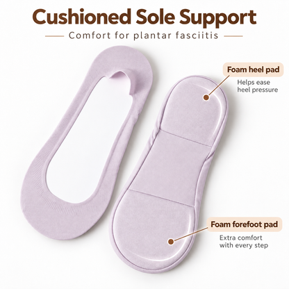 🧦 Cushioned No-Show Socks with Padded Support for Everyday Walking Comfort