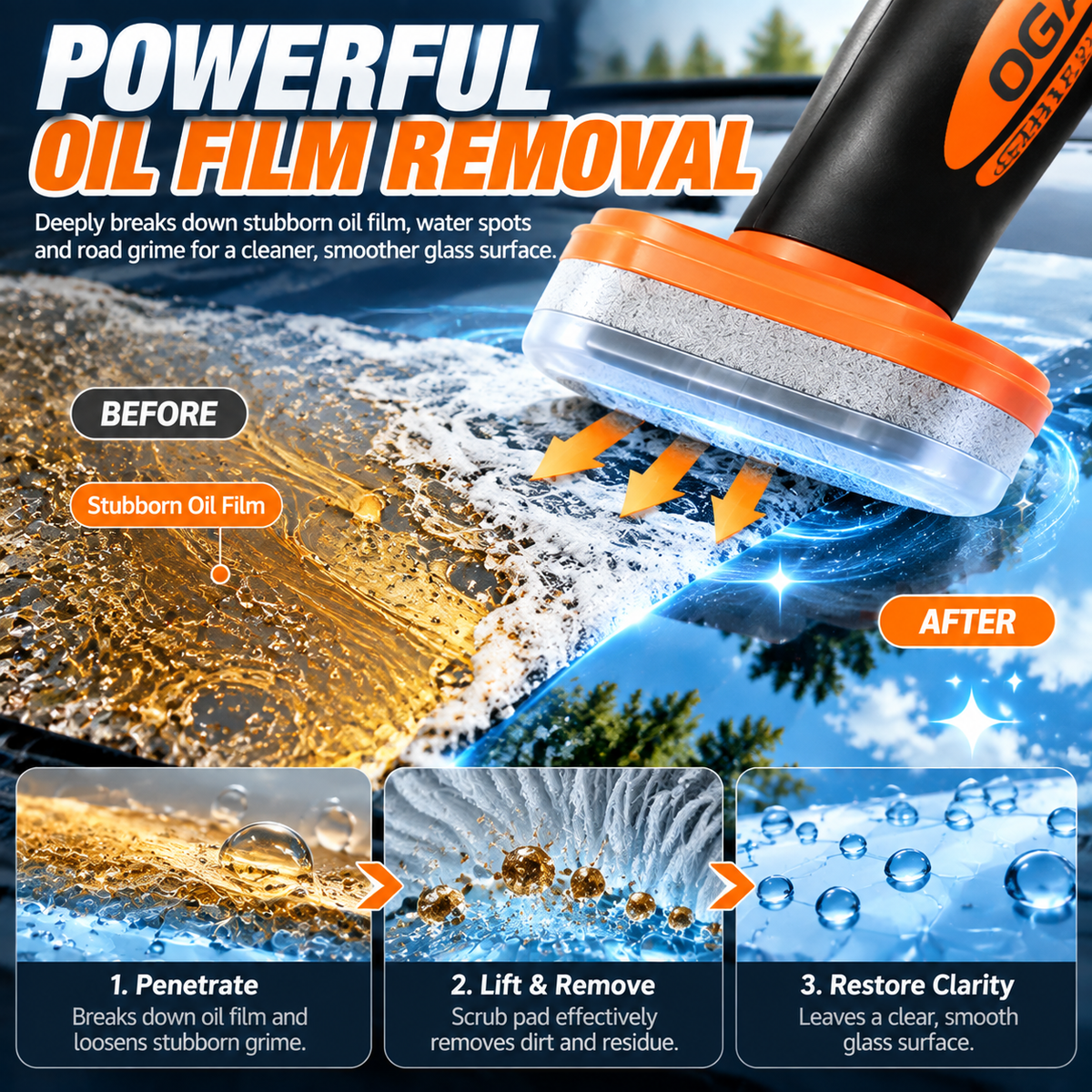 🚗 Windshield Oil Film Remover – Restore Crystal Clear Vision & Remove Stubborn Glass Haze