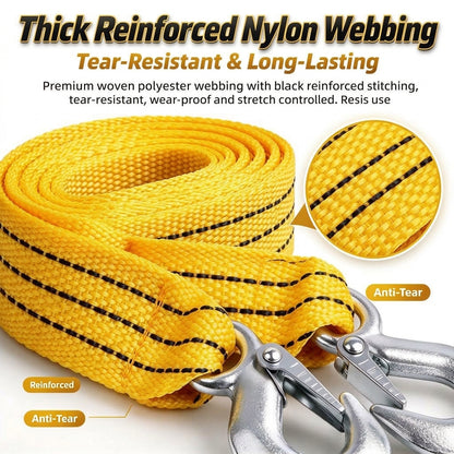 ✨Heavy Duty Emergency Vehicle Recovery Strap with Safety Shackles-🚙Road Rescue Essential for Car & SUV