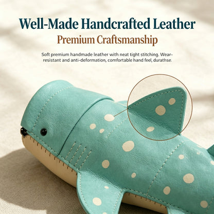 🦈Fun Whale‑Shark‑Shaped Sling Purse, Handmade Leather Mini Shoulder Bag🎁