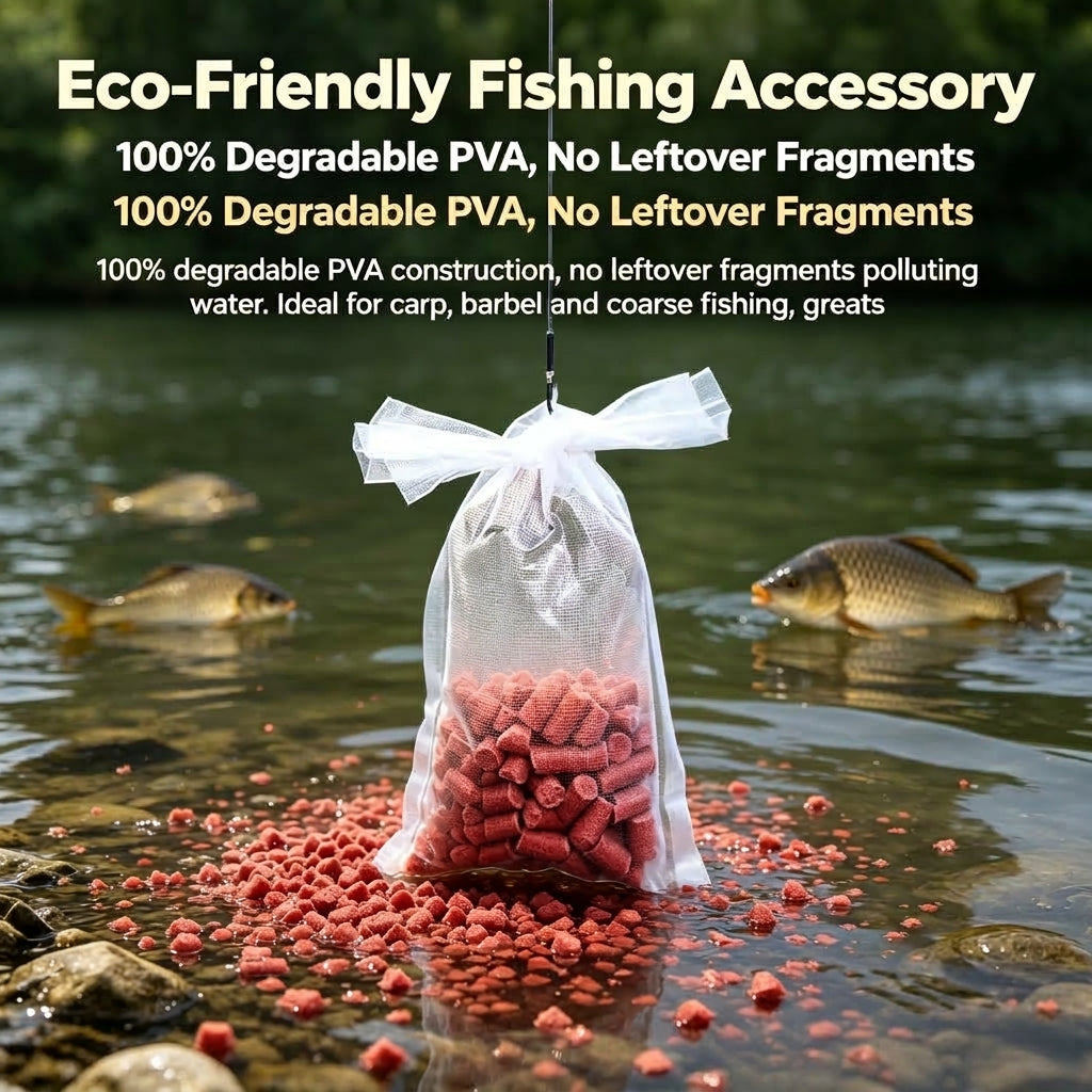 🎣PVA Water‑Soluble Bait Bags - No Residue Fast Sink Fishing Tackle