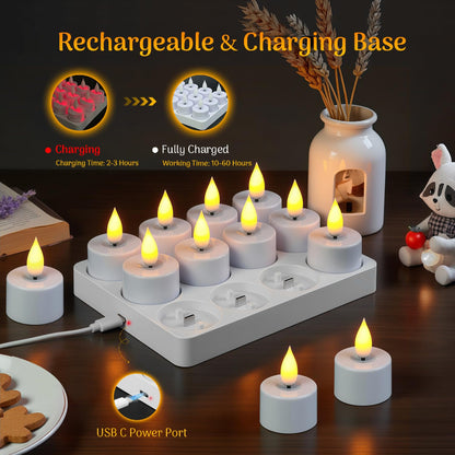 No‑Flame Rechargeable LED Candles, Warm Ambient Home Decoration