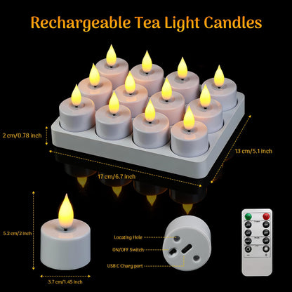 No‑Flame Rechargeable LED Candles, Warm Ambient Home Decoration