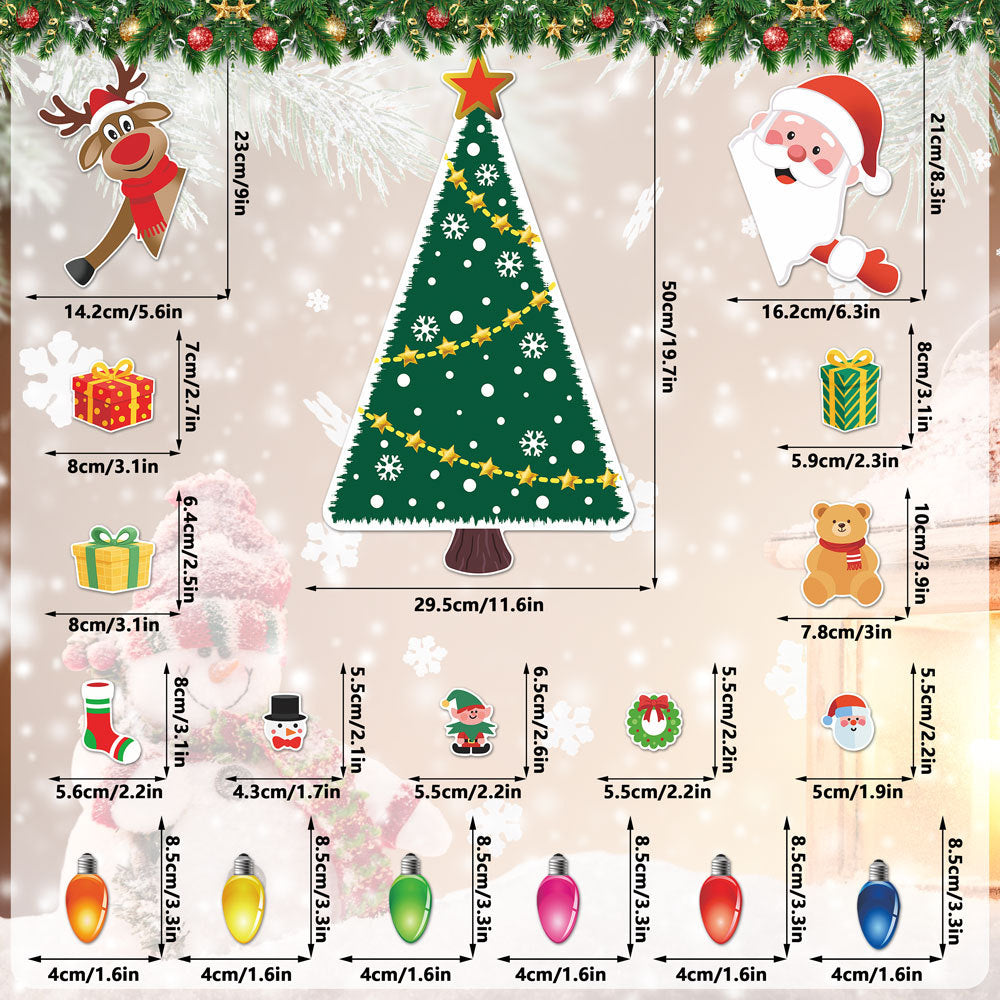 Christmas Refrigerator Magnets,DIY Fridge Santa Reindeer Snowman