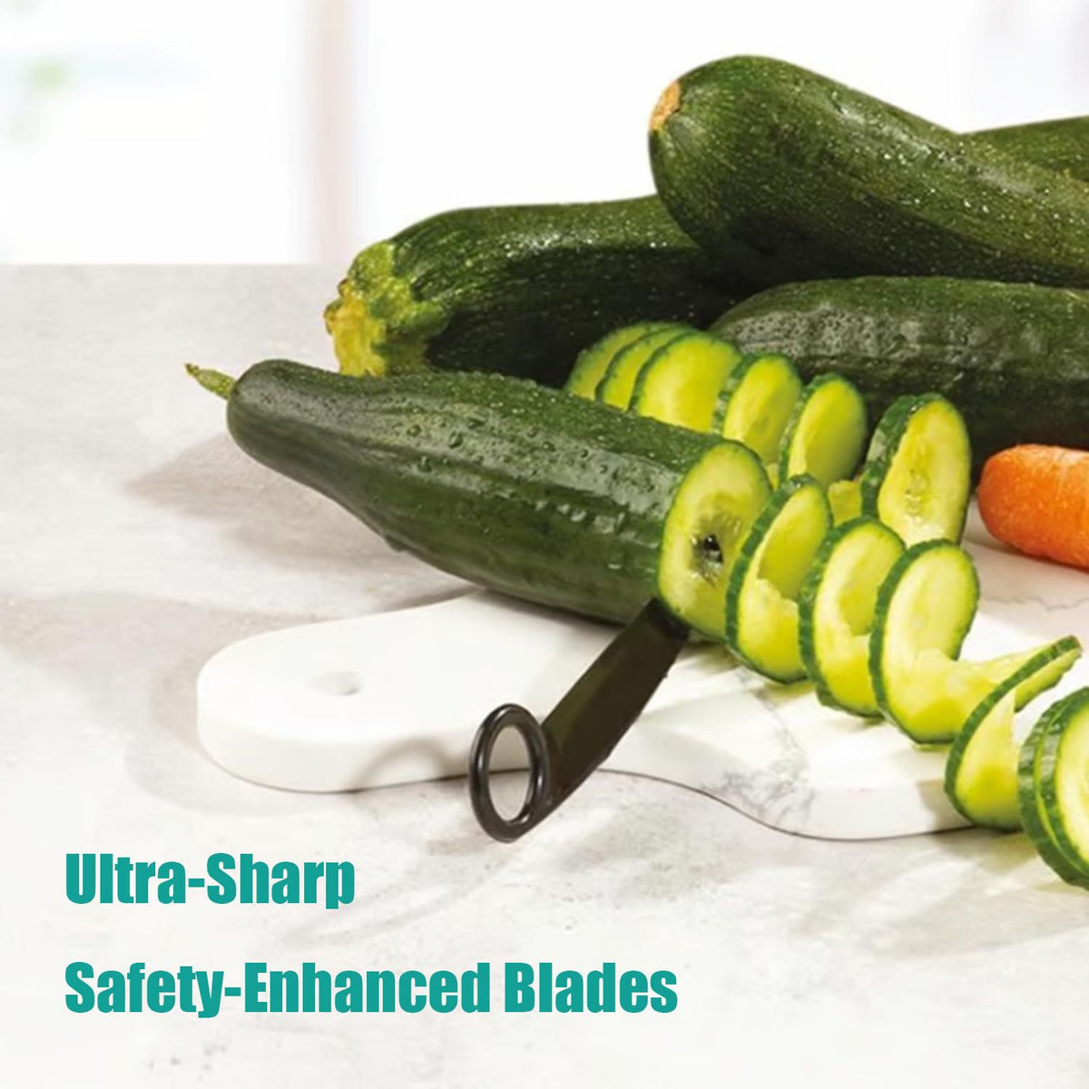 Fruit & Vegetable Carving Kit, Spiral Slicer + Serrated Knife for Party Fruit Platter Decor