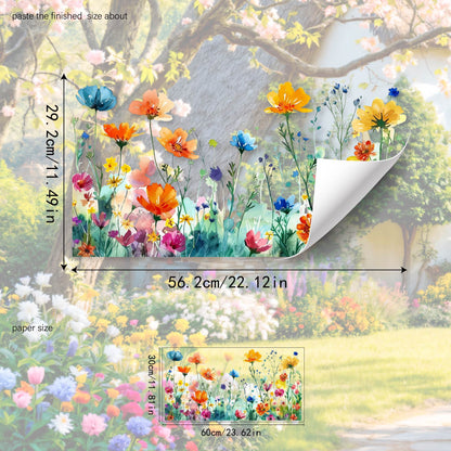 💐Colorful Floral Bouquet Window Sticker🖼️(Cut to size freely)
