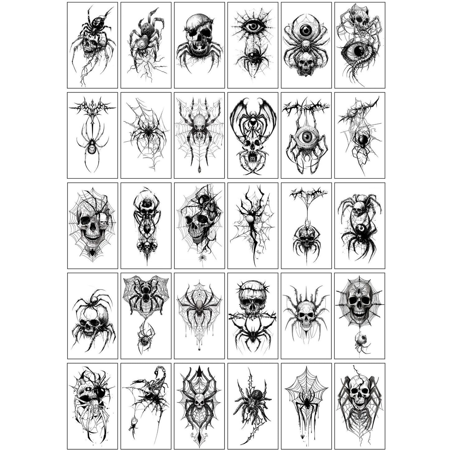💀 Halloween Party Temporary Tattoos, Fun Face & Body Stickers for Kids & Adults🎃