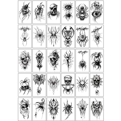 💀 Halloween Party Temporary Tattoos, Fun Face & Body Stickers for Kids & Adults🎃