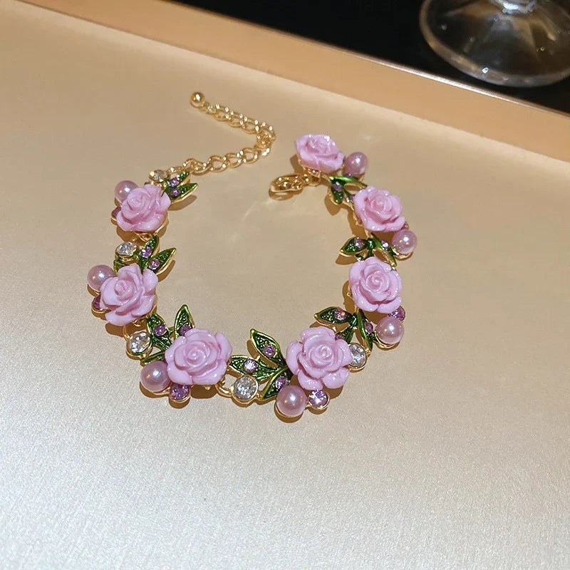 Vintage Rose Garden Pearl & Crystal Jewelry Collection