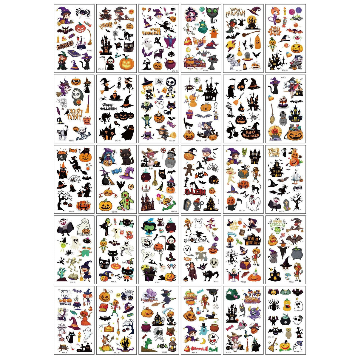 💀 Halloween Party Temporary Tattoos, Fun Face & Body Stickers for Kids & Adults🎃