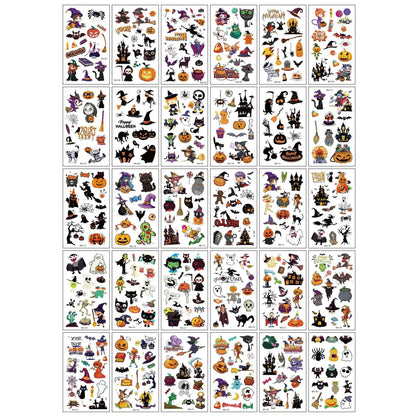 💀 Halloween Party Temporary Tattoos, Fun Face & Body Stickers for Kids & Adults🎃