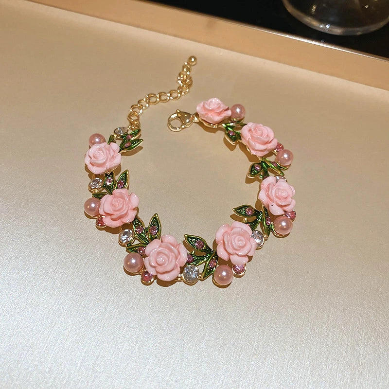 Vintage Rose Garden Pearl & Crystal Jewelry Collection