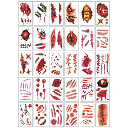 💀 Halloween Party Temporary Tattoos, Fun Face & Body Stickers for Kids & Adults🎃