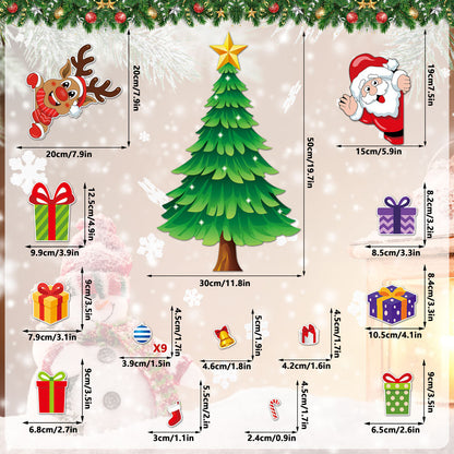Christmas Refrigerator Magnets,DIY Fridge Santa Reindeer Snowman