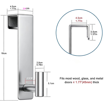 Shower Door Hooks Fit 3/8' (10mm) Glass Door, 2 Pack