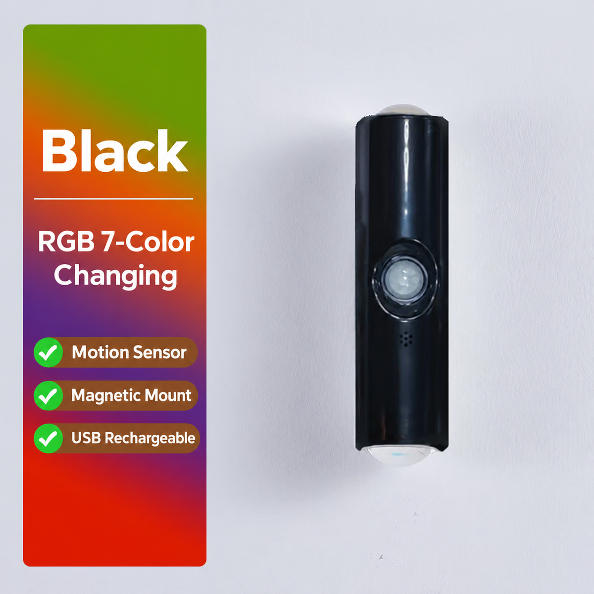 ✨Smart LED Motion Sensor Night Light • Dimmable RGB Magnetic Wall Lamp • USB Rechargeable