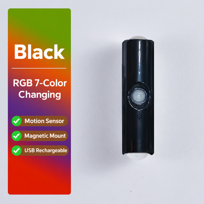 ✨Smart LED Motion Sensor Night Light • Dimmable RGB Magnetic Wall Lamp • USB Rechargeable