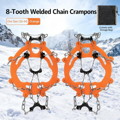 🧗‍♂️8-Tooth Welded Chain Crampons | Non-Slip Snow Ice Grips for Outdoor Hiking❄️