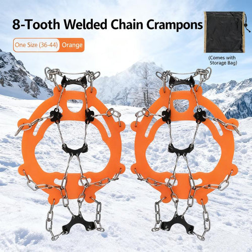 🧗‍♂️8-Tooth Welded Chain Crampons | Non-Slip Snow Ice Grips for Outdoor Hiking❄️