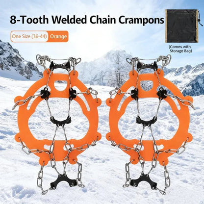 🧗‍♂️8-Tooth Welded Chain Crampons | Non-Slip Snow Ice Grips for Outdoor Hiking❄️