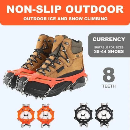 🧗‍♂️8-Tooth Welded Chain Crampons | Non-Slip Snow Ice Grips for Outdoor Hiking❄️