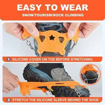 🧗‍♂️8-Tooth Welded Chain Crampons | Non-Slip Snow Ice Grips for Outdoor Hiking❄️