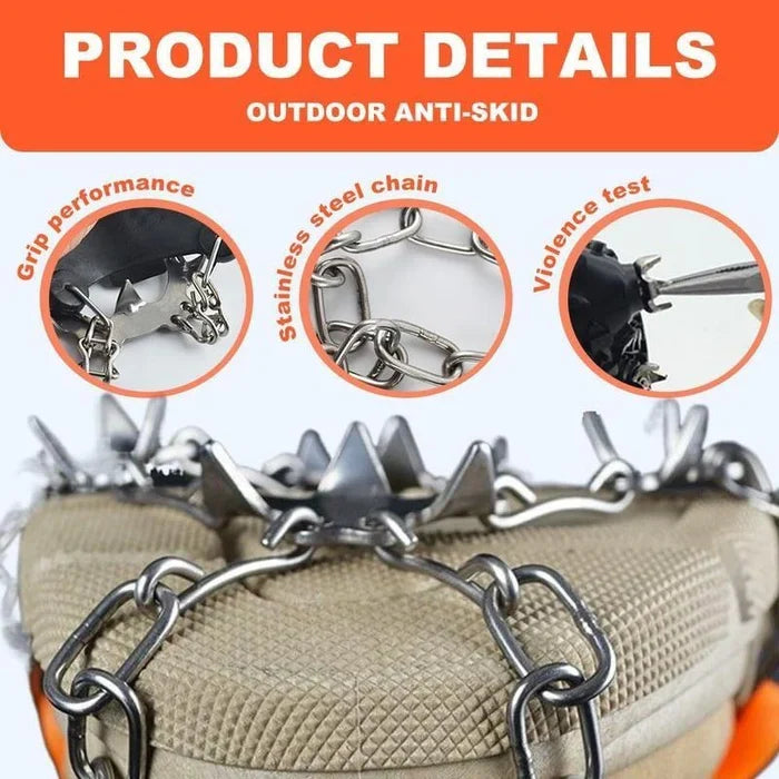 🧗‍♂️8-Tooth Welded Chain Crampons | Non-Slip Snow Ice Grips for Outdoor Hiking❄️