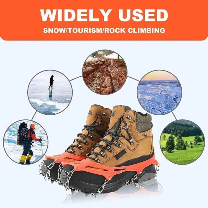 🧗‍♂️8-Tooth Welded Chain Crampons | Non-Slip Snow Ice Grips for Outdoor Hiking❄️