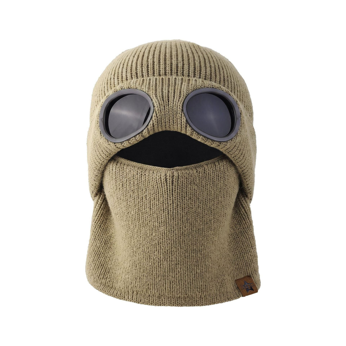 ❄️ Winter Ready · Ribbed Knit Balaclava Beanie with Goggle-Style Eye Panels 🥶