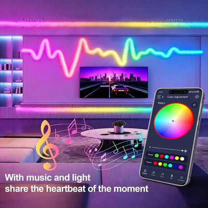 🎅Plush RGB Neon Rope Light🎄360° Full Glow, Music Sync, Perfect Christmas Tree & Bedroom Holiday Decor🎁