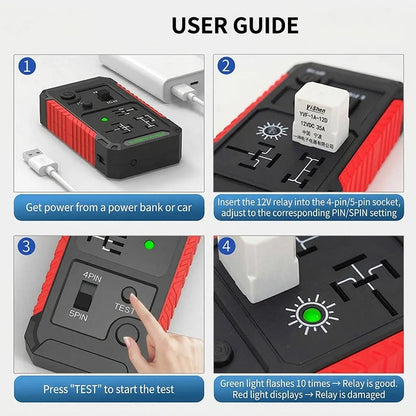 USB-C Car Relay Tester for 4/5 Pin Relays