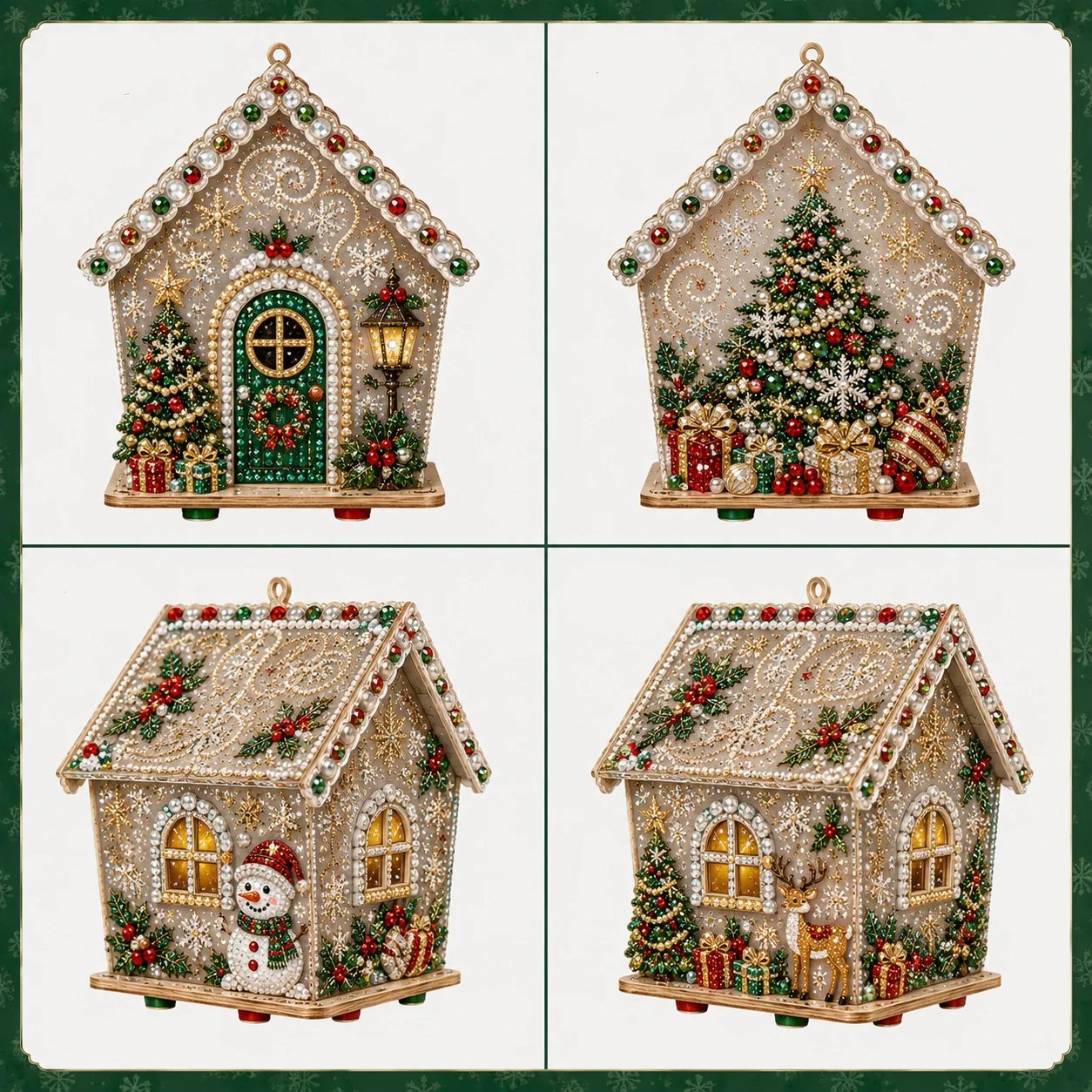 🎄 DIY 3D Jeweled Wooden Christmas Cottage Kit ✈️ Buy 2+ Get Free Shipping