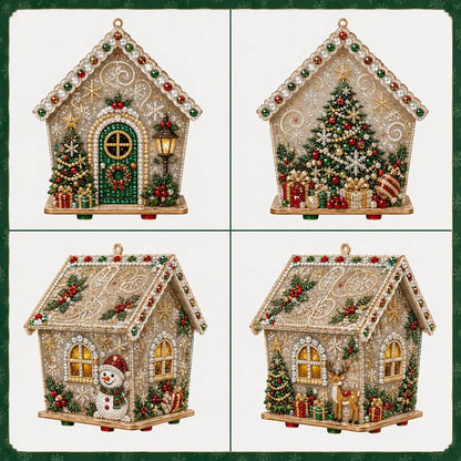 🎄 DIY 3D Jeweled Wooden Christmas Cottage Kit ✈️ Buy 2+ Get Free Shipping