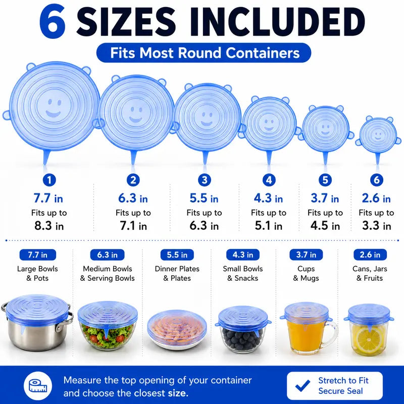 🔥Adpartner Silicone Lids for Food Storage (6-Pack)