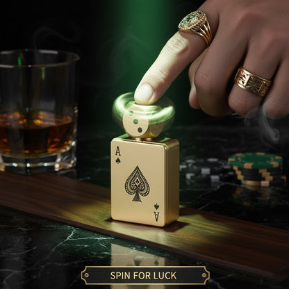 🎲Windproof Poker Dice Rotating Cigar Lighter, Butane Refill (Not Included)