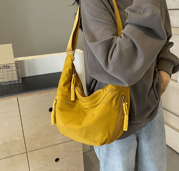 🏆5k sold this week!👜Women's Fashion Plain Color Nylon Crossbody Hobo Bag