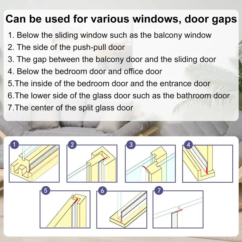 🔥16.4Ft Door Weather Stripping | Adhesive Draft Stopper Seal Strip for Doors, Windows & Shower Doors