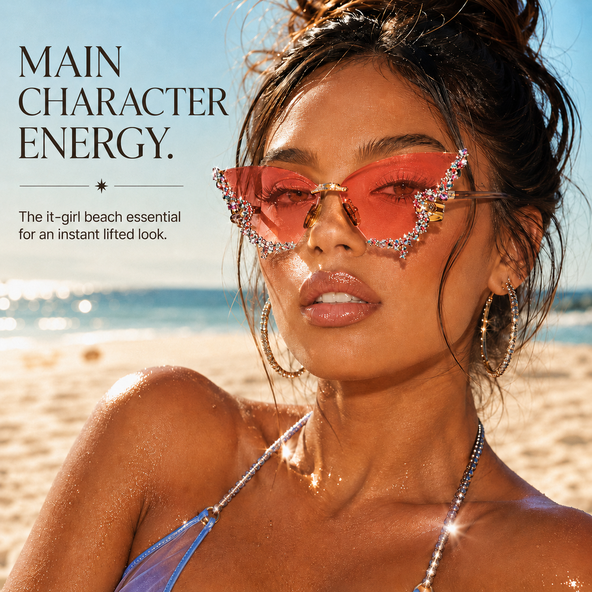 GlowButterfly™ Rimless Rhinestone Sunglasses