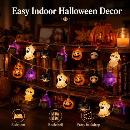 USB-Powered Pumpkin LED String Lights