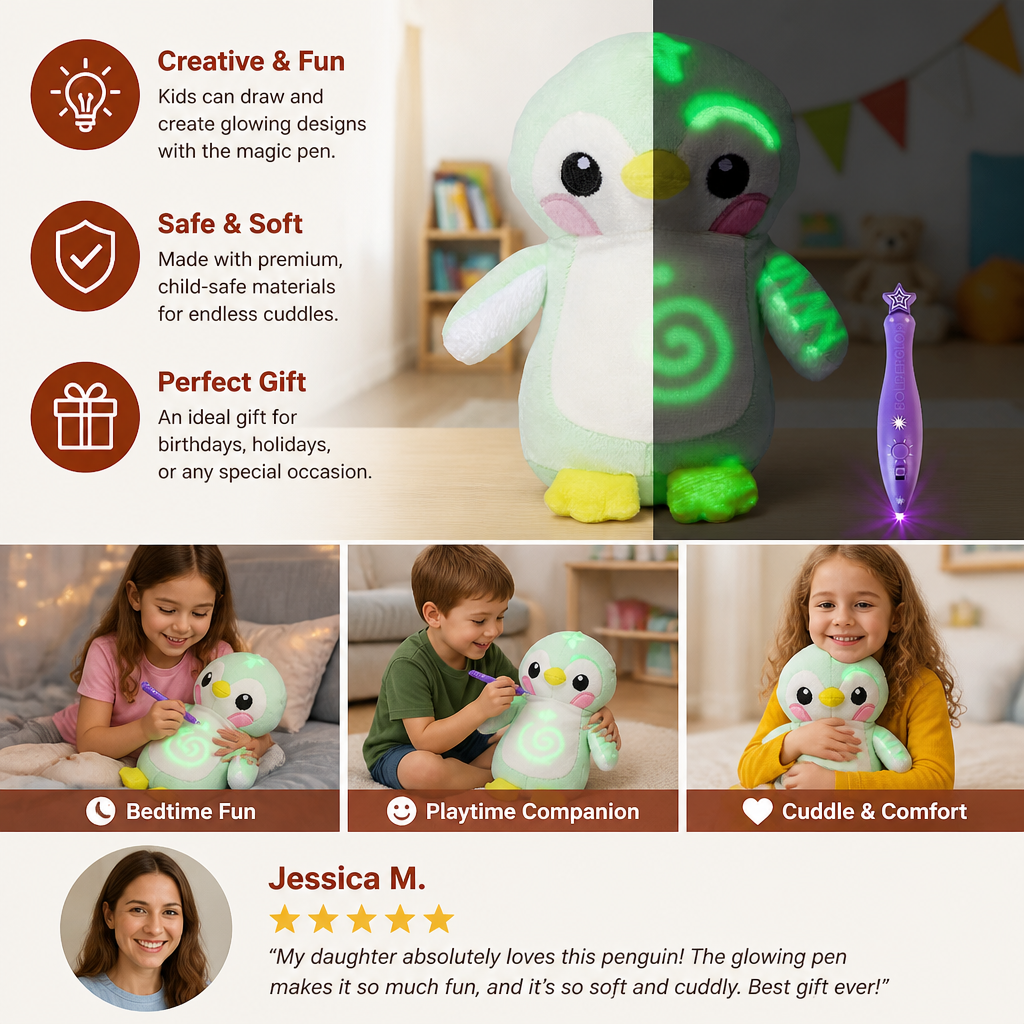 Magic Plush with Glow Drawing Pen – Interactive Light-Up Cuddly Toy for Kids