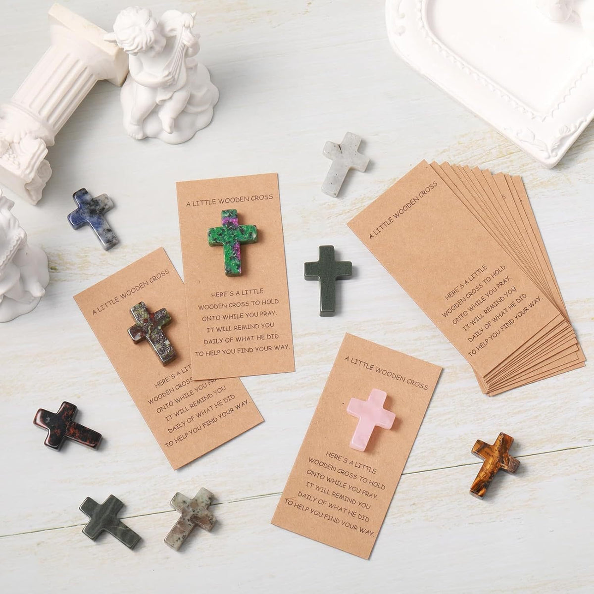 ✝️Easter Natural Stone Crystal Cross Decoration（20pcs）