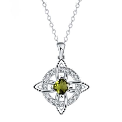 🔮 Personalized Witch’s Knot Birthstone Necklace – Sacred Protection & Luck Talisman ✨