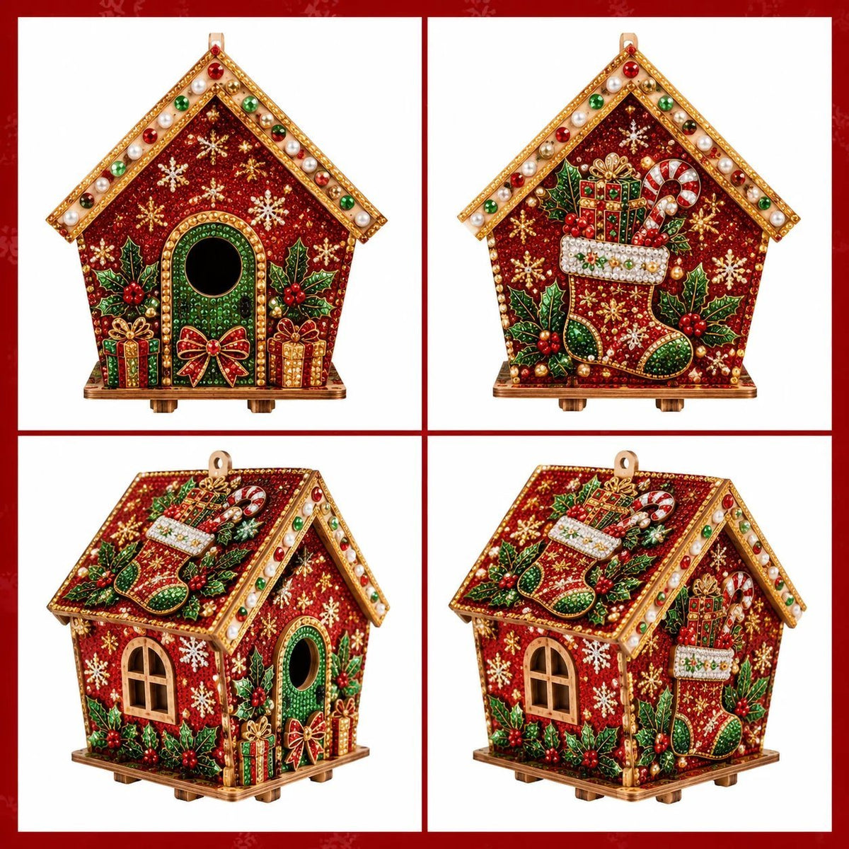 🎄 DIY 3D Jeweled Wooden Christmas Cottage Kit ✈️ Buy 2+ Get Free Shipping