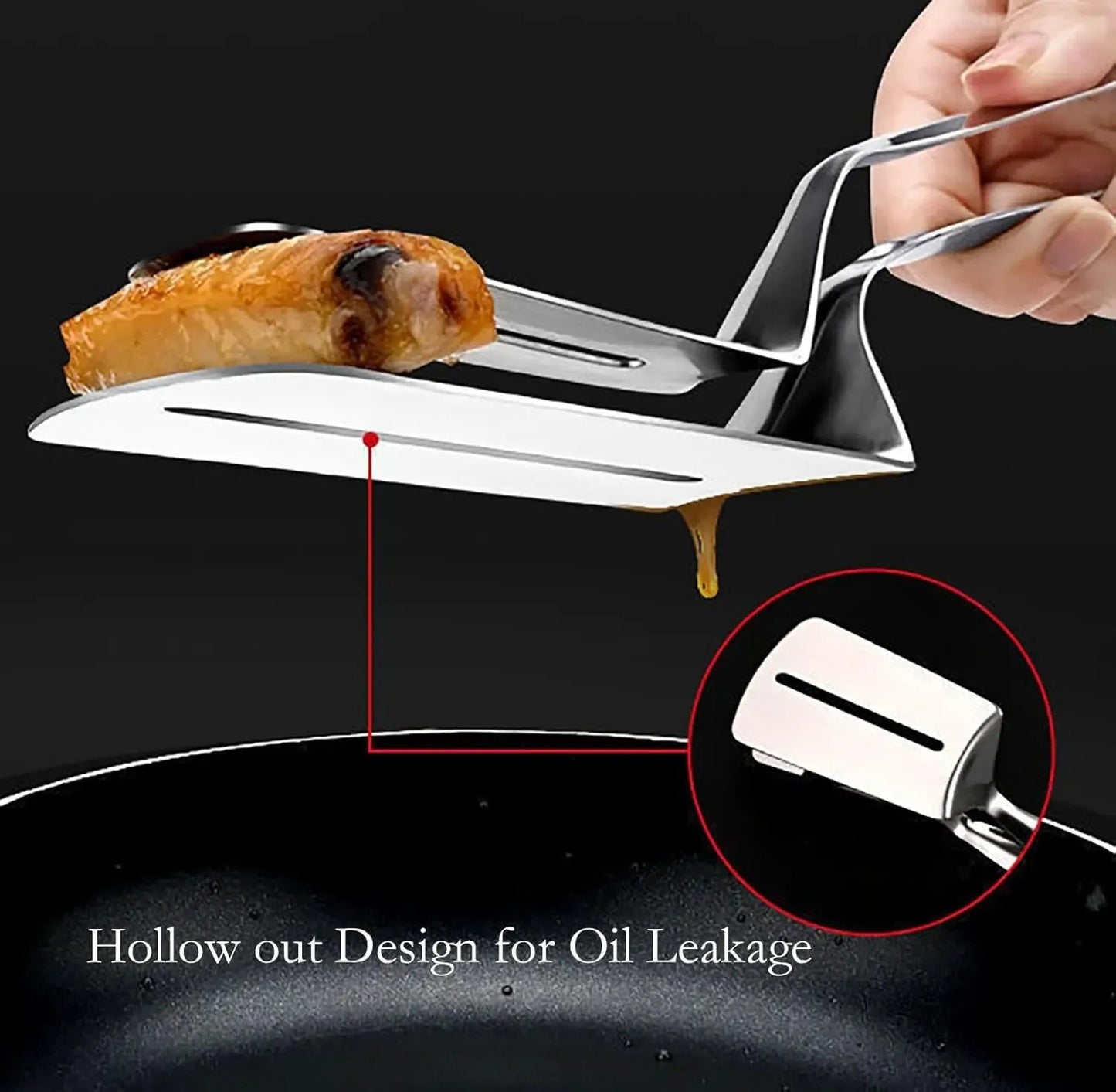 🔥Stainless Steel Kitchen Tongs, 3-in-1 BBQ Grill Tongs with Flipper & Turner, Multipurpose Cooking Tool for Steak Fish Meat