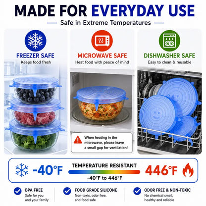🔥Adpartner Silicone Lids for Food Storage (6-Pack)