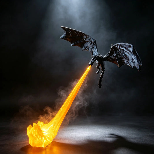 Dragon Flame Book Nook with LED Light, 3D Printed Fantasy Bookshelf Decor ✅