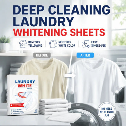 🔥💥 Deep Cleaning Laundry Whitening Sheets ✨🧺 Powerful Stain Remover Brightening Fabric Laundry Cleaning Sheets