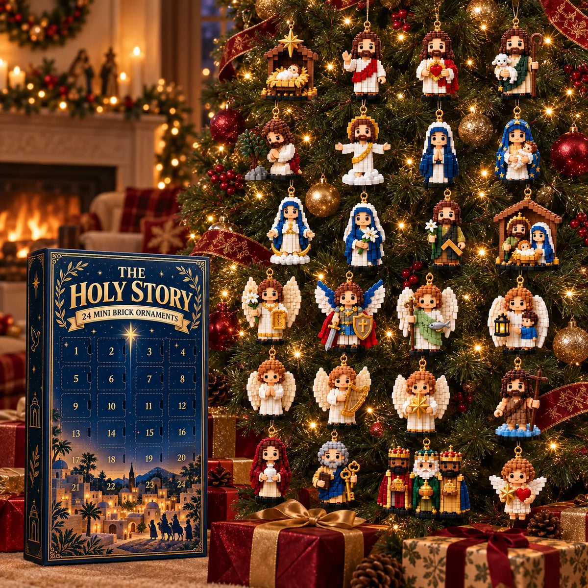 ✝️ 24-Day Holy Story Mini Brick Advent Calendar | 24 Faith-Inspired Christmas Ornament Builds 🎄
